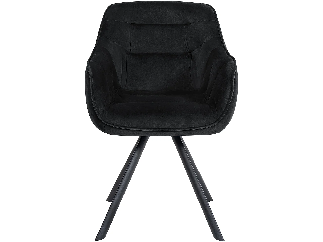 Stoel met armleuningen - Fluweel - zwart - Russel