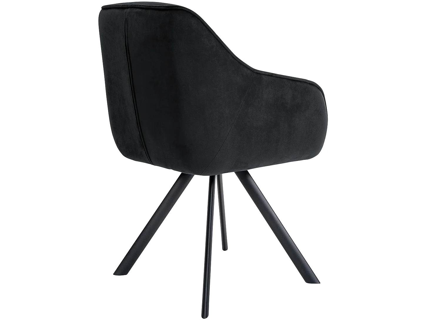 Stoel met armleuningen - Fluweel - zwart - Russel