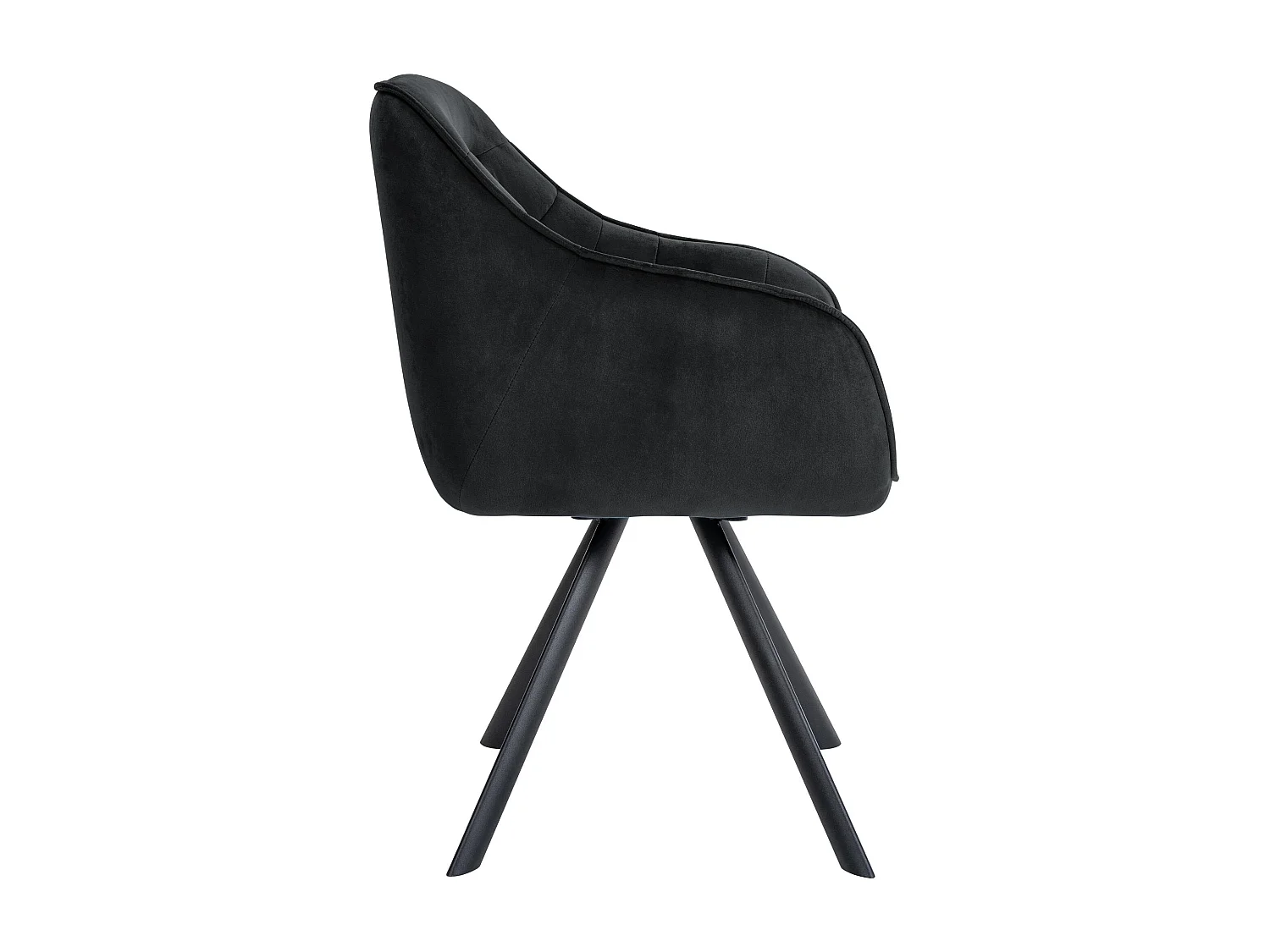 chaises avec accoudoirs - Velours - Noir - Russel