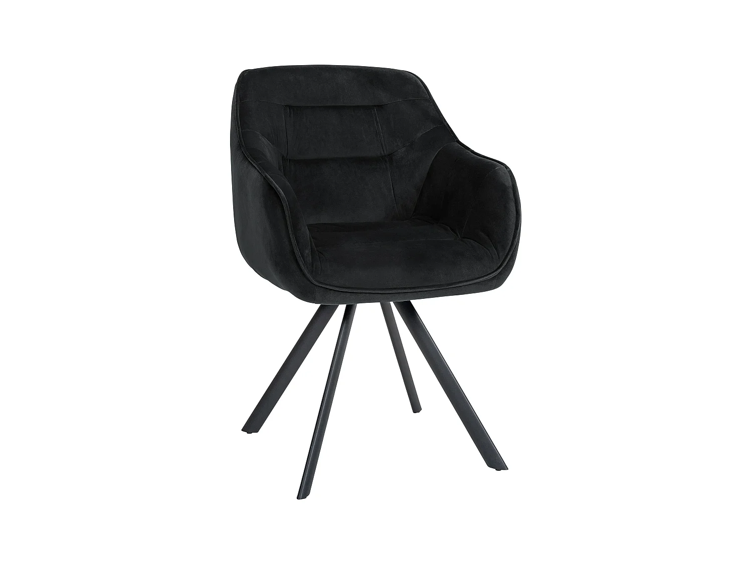 chaises avec accoudoirs - Velours - Noir - Russel