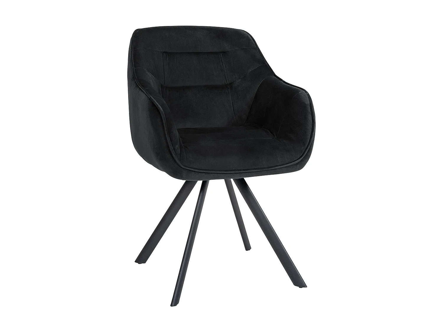 chaises avec accoudoirs - Velours - Noir - Russel
