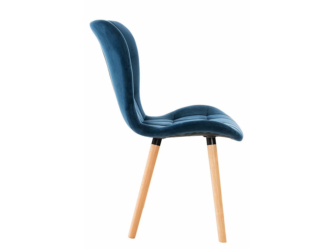 chaise salle à manger - Velours - Bleu - Elda