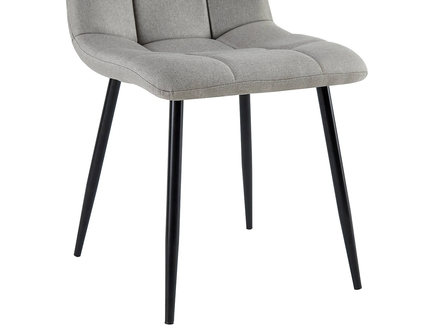 Lot de 4  chaise salle à manger - Tissu - Gris clair - Antibes