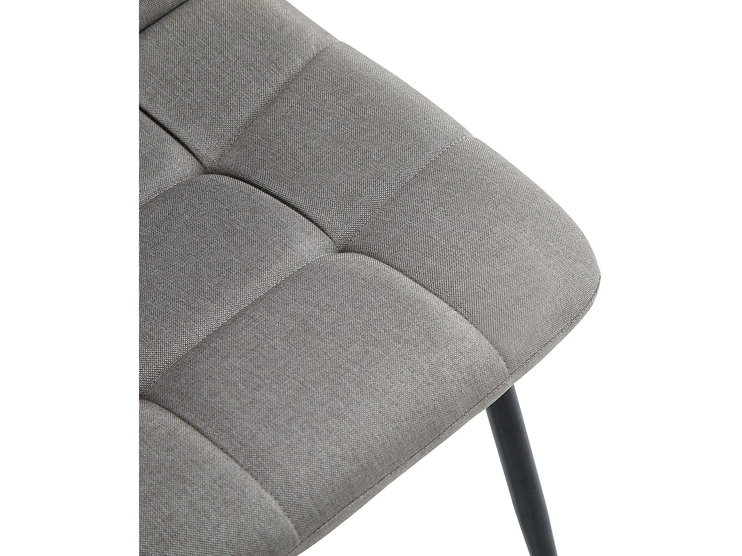 Lot de 4  chaise salle à manger - Tissu - Gris clair - Antibes