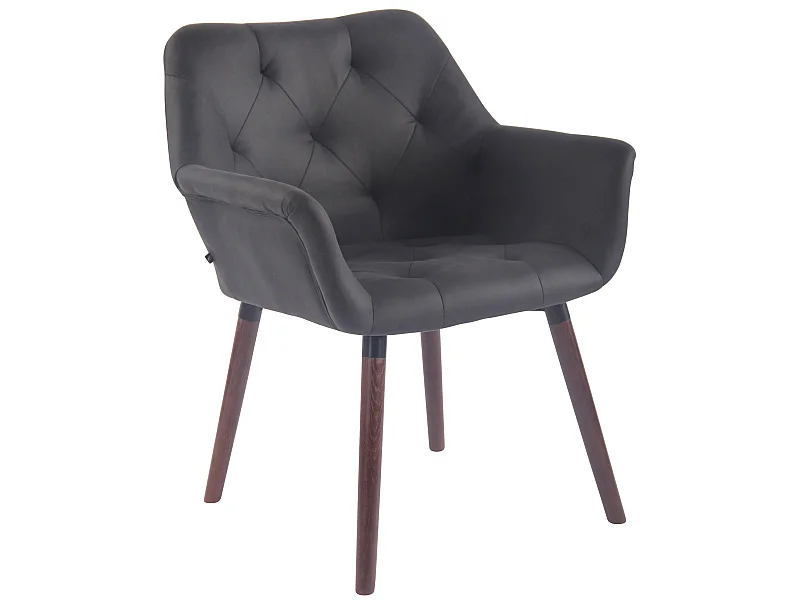 chaises avec accoudoirs - Similicuir vintage & Noyer - Noir - Cassidy