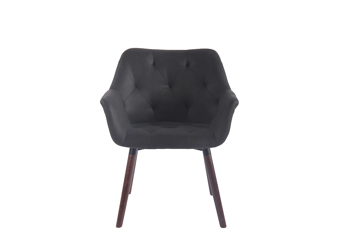 chaises avec accoudoirs - Similicuir vintage & Noyer - Noir - Cassidy