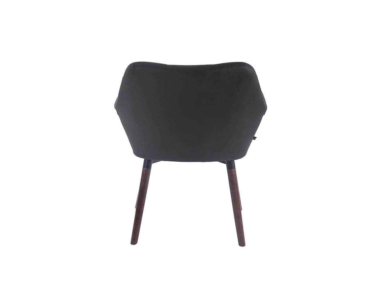 chaises avec accoudoirs - Similicuir vintage & Noyer - Noir - Cassidy