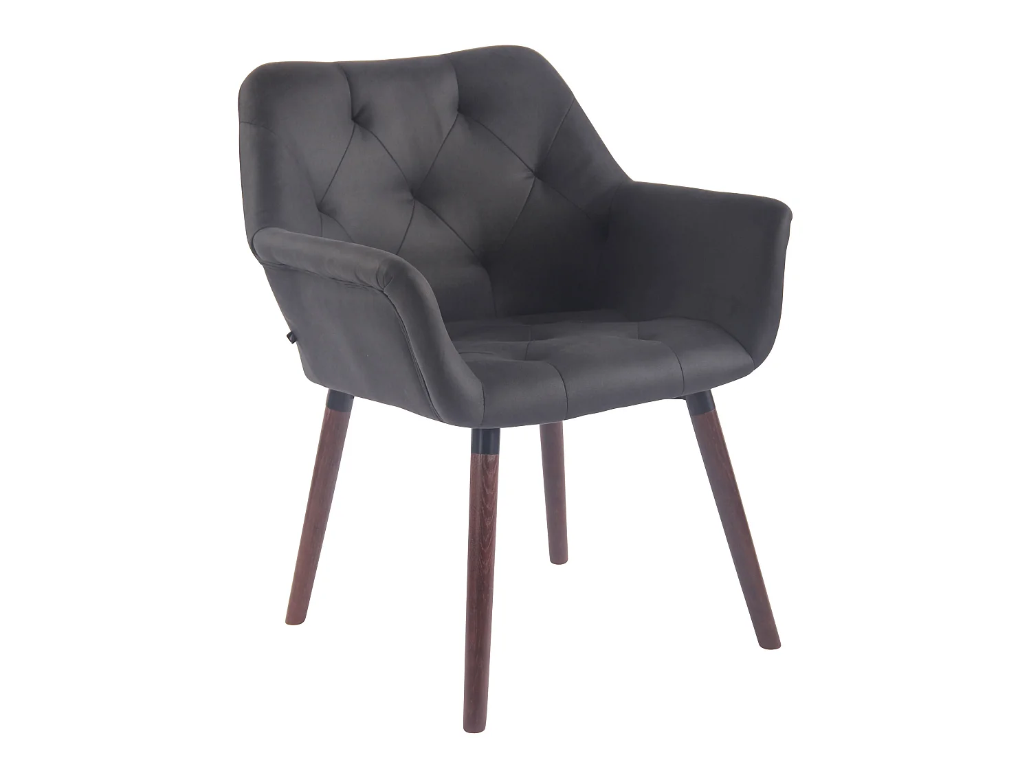 chaises avec accoudoirs - Similicuir vintage & Noyer - Noir - Cassidy