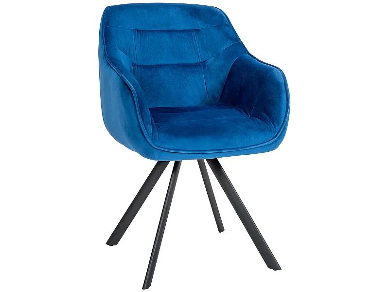chaises avec accoudoirs - Velours - Bleu - Russel