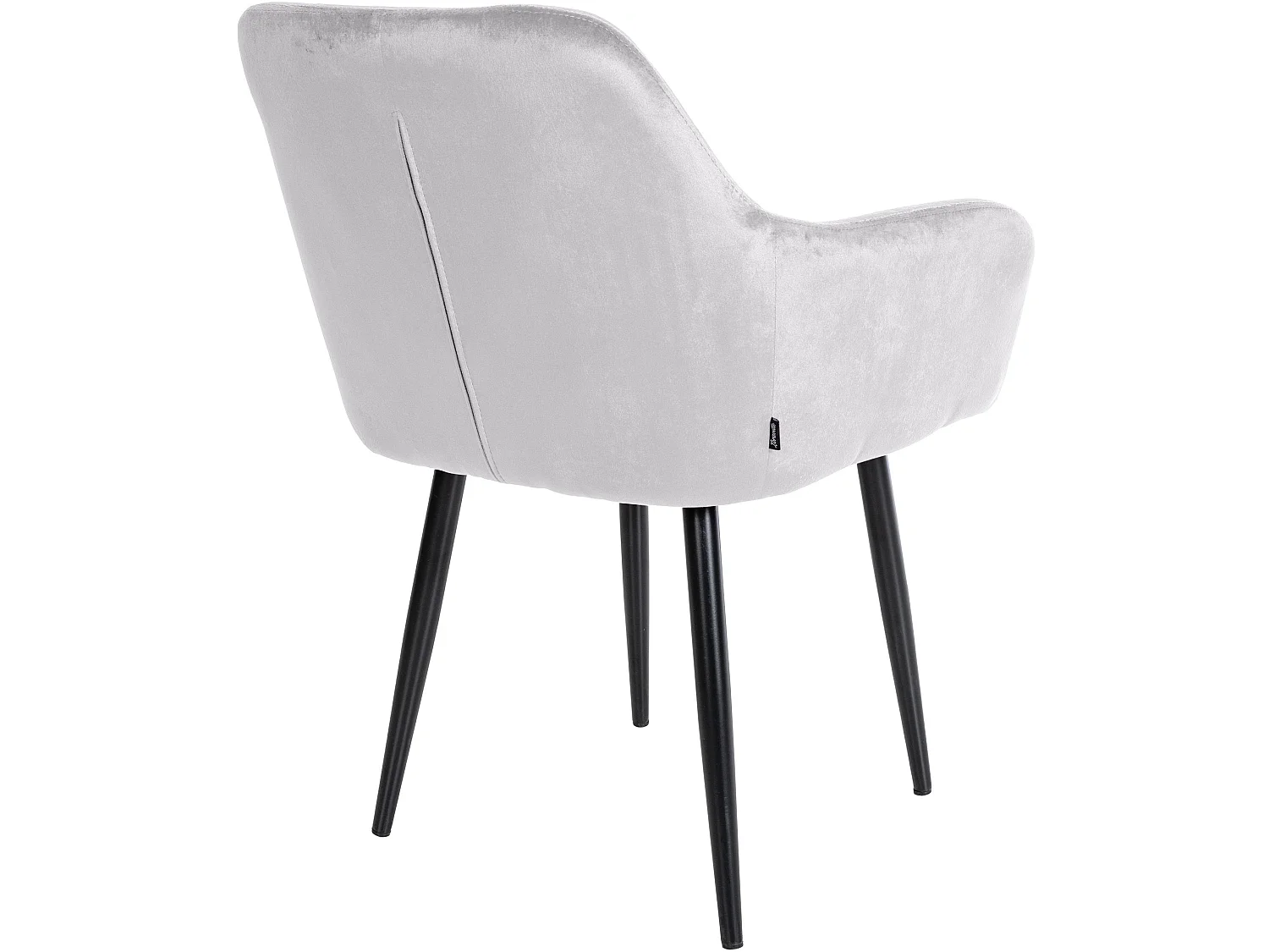 Lot de 2  chaises avec accoudoirs - Velours - Gris - Stanley