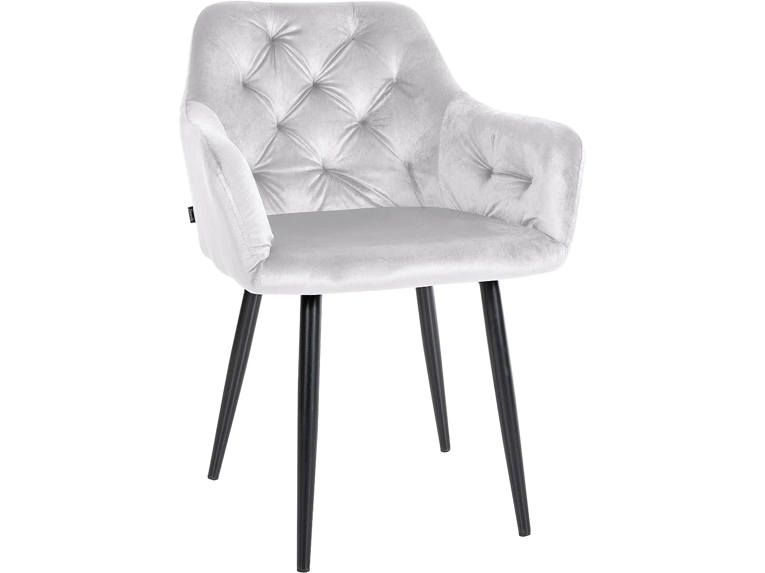 Lot de 2  chaises avec accoudoirs - Velours - Gris - Stanley