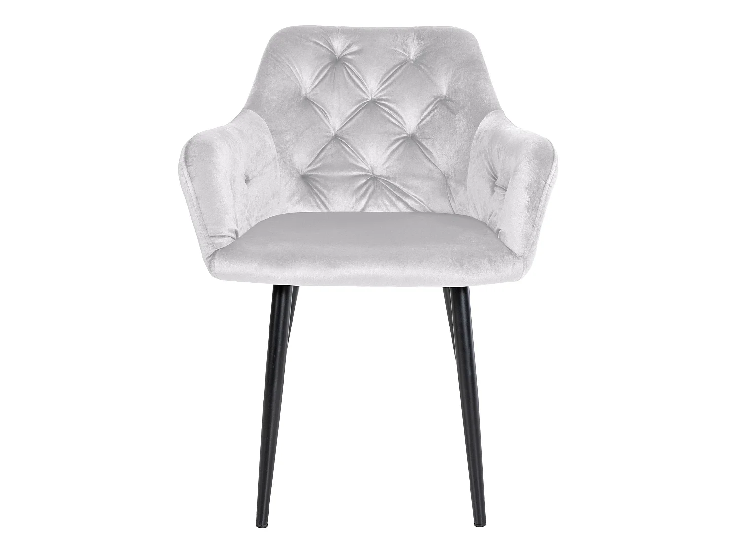 Lot de 2  chaises avec accoudoirs - Velours - Gris - Stanley