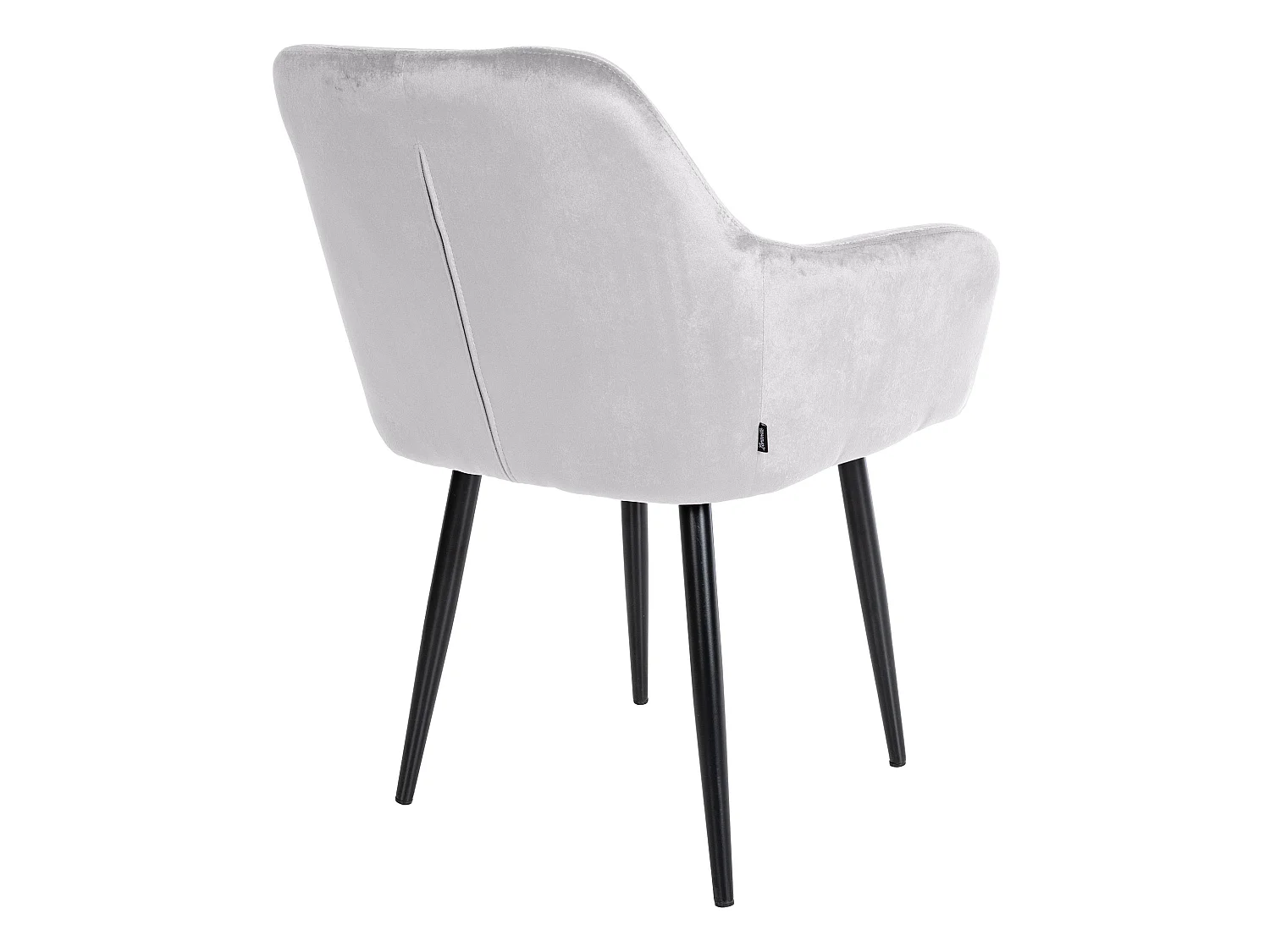 Lot de 2  chaises avec accoudoirs - Velours - Gris - Stanley