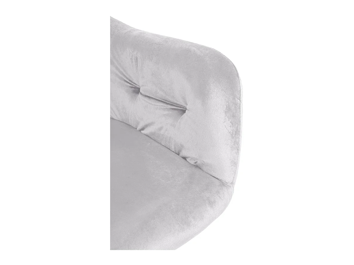 Lot de 2  chaises avec accoudoirs - Velours - Gris - Stanley