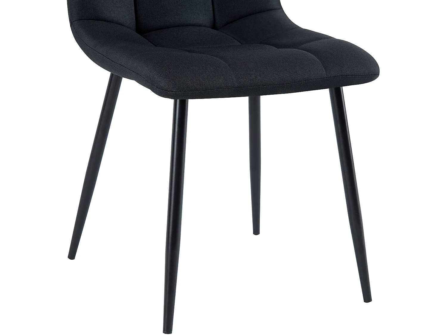 Lot de 4  chaise salle à manger - Tissu - Noir - Antibes