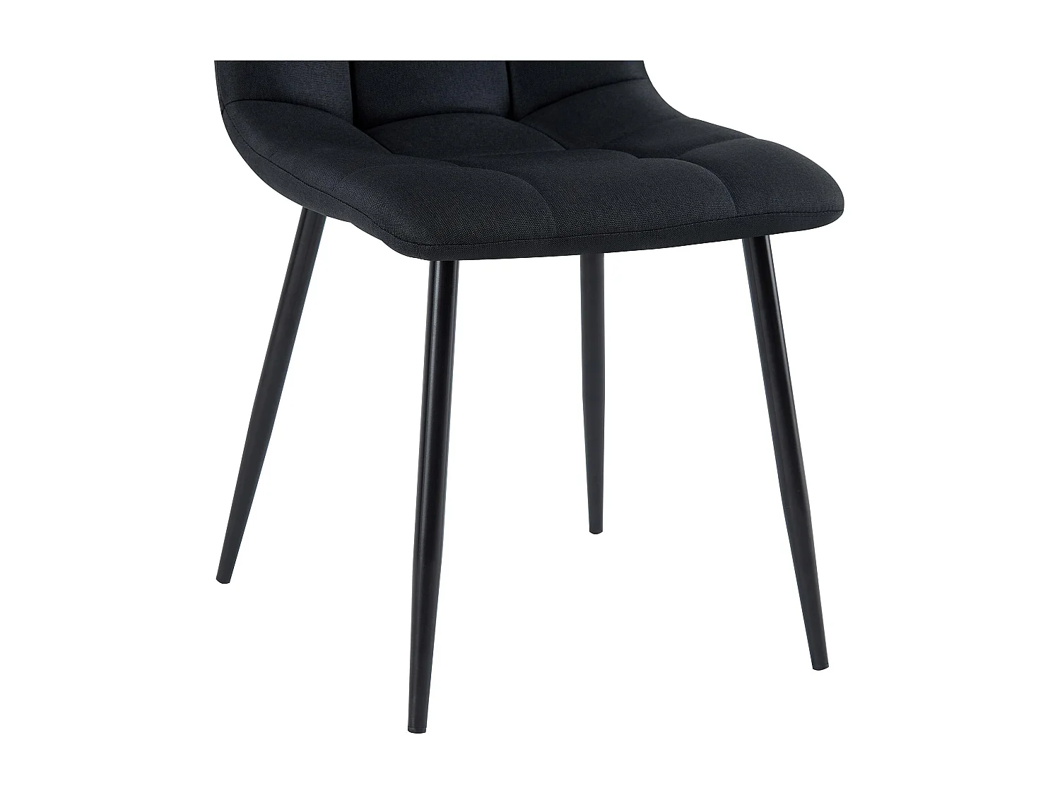 Lot de 4  chaise salle à manger - Tissu - Noir - Antibes