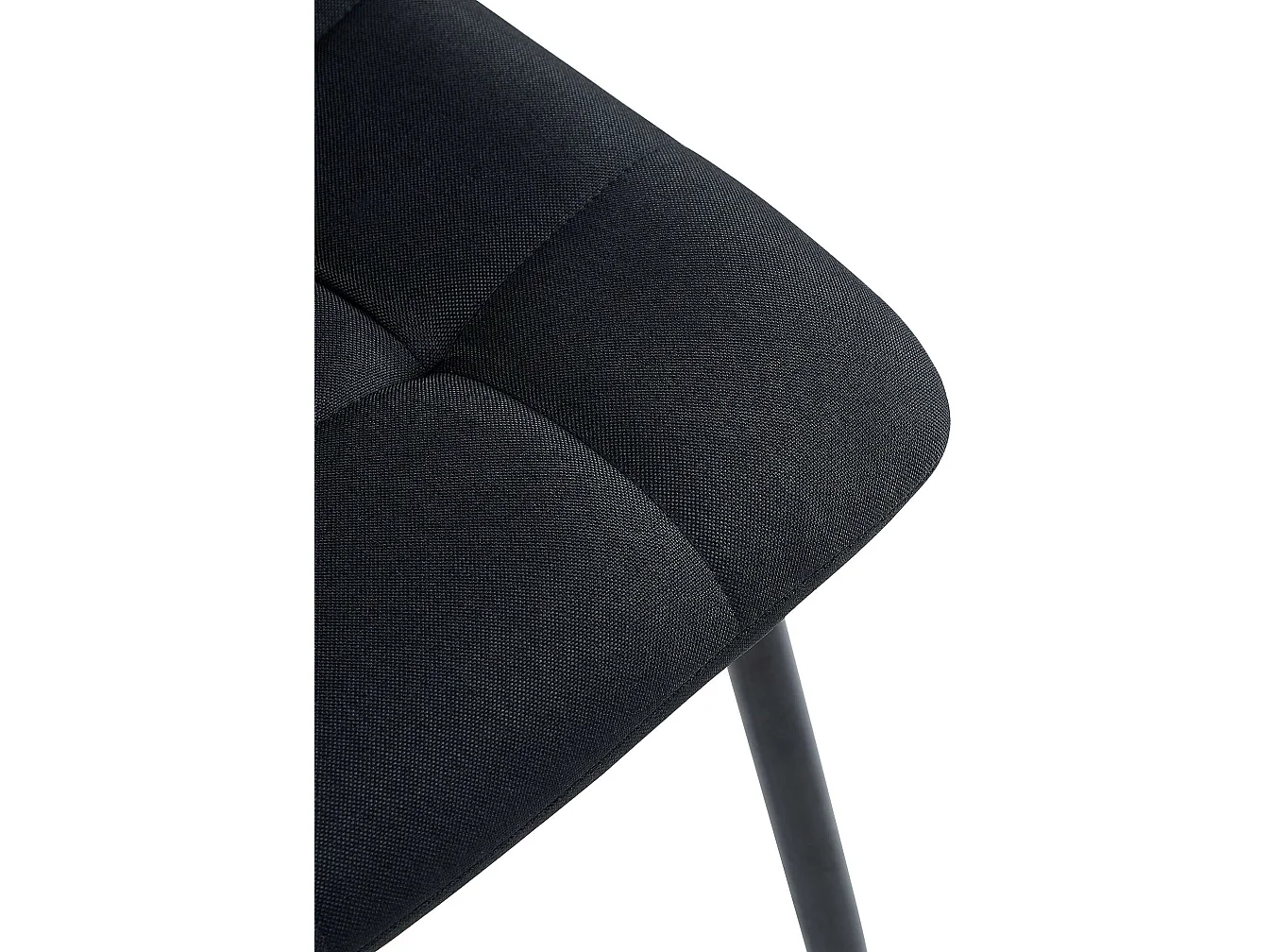 Lot de 4  chaise salle à manger - Tissu - Noir - Antibes