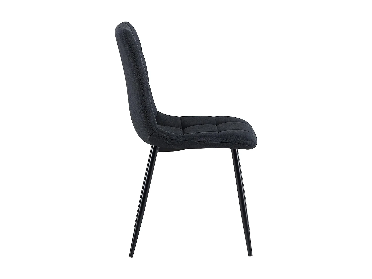 Lot de 4  chaise salle à manger - Tissu - Noir - Antibes