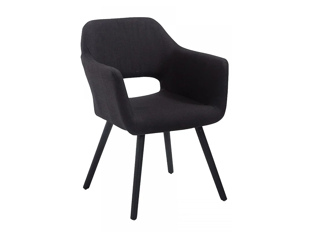 Chaise gondole - Tissu & Bois - Noir - Auckland