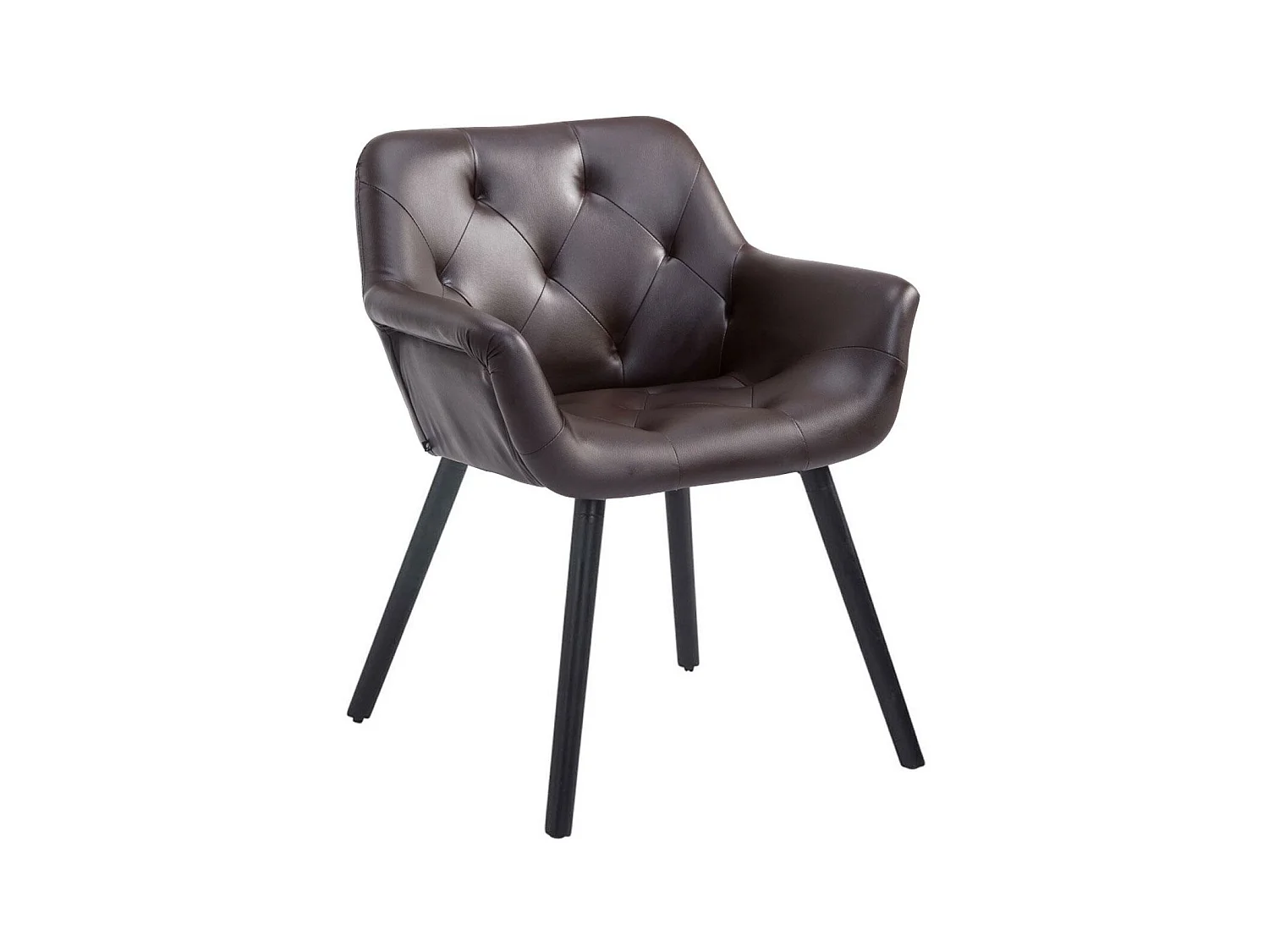 Chaise gondole - Similicuir & Bois - Marron - Cassidy