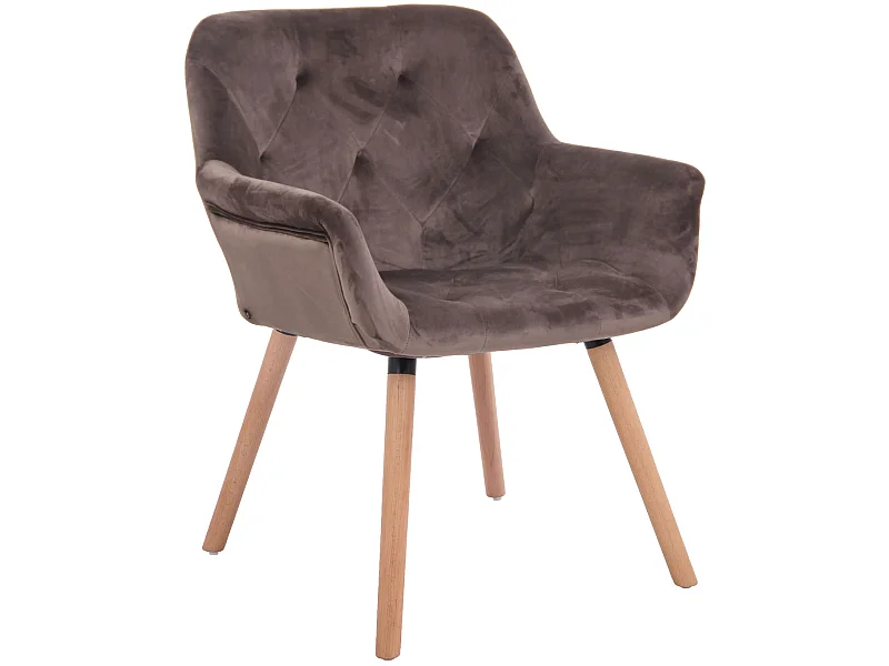 Chaise gondole - Velours & Bois - Gris foncé - Cassidy