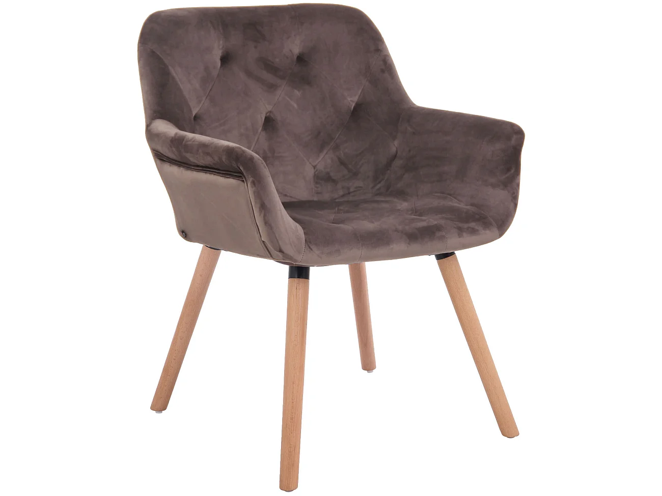 Chaise gondole - Velours & Bois - Gris foncé - Cassidy