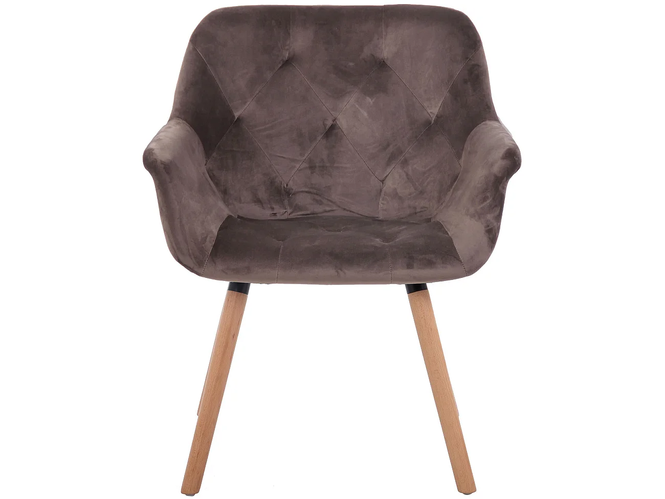 Chaise gondole - Velours & Bois - Gris foncé - Cassidy