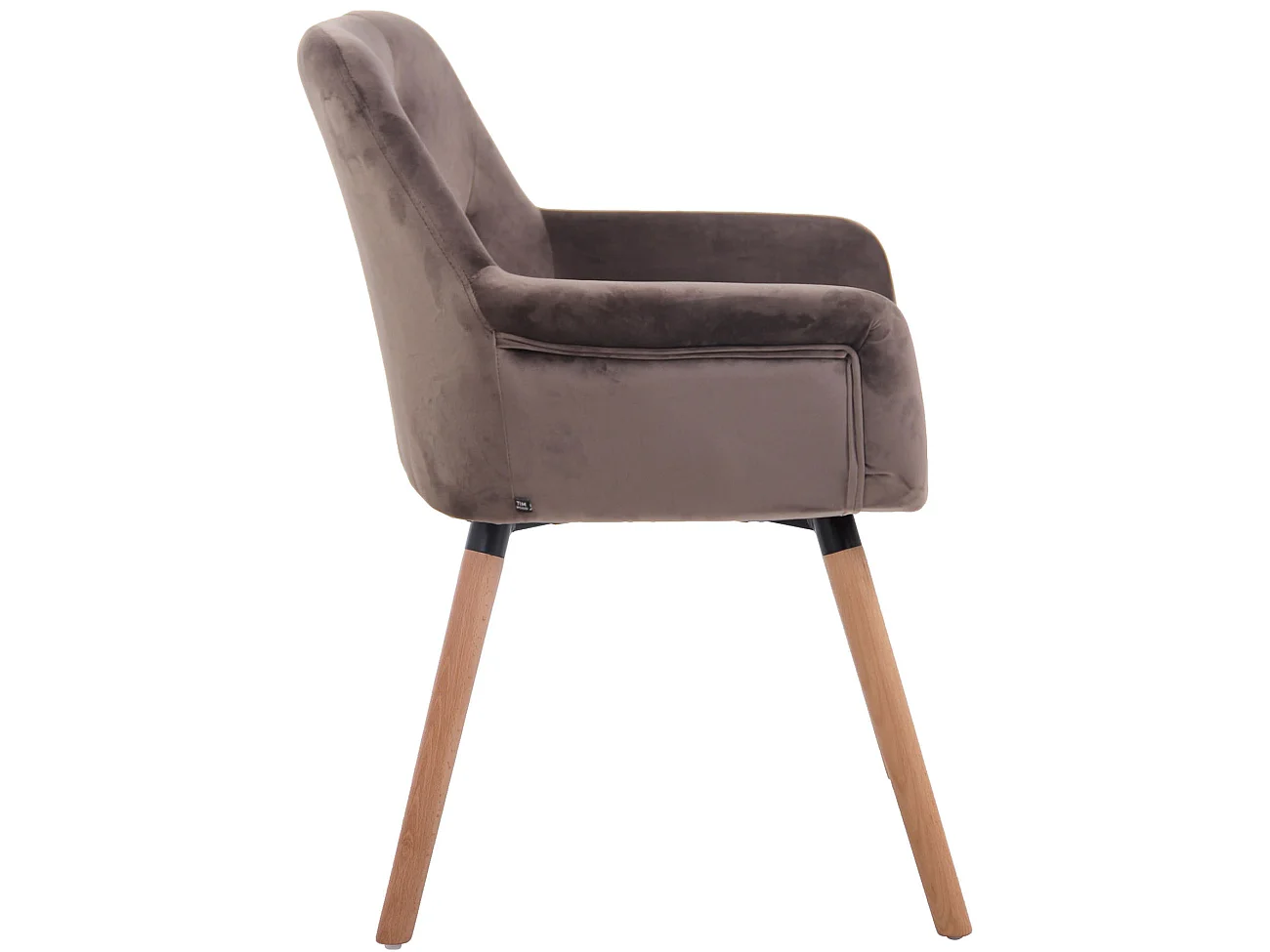 Chaise gondole - Velours & Bois - Gris foncé - Cassidy