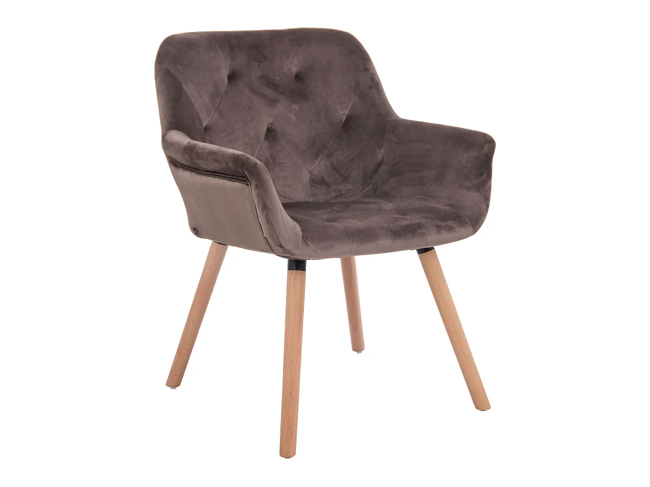 Chaise gondole - Velours & Bois - Gris foncé - Cassidy