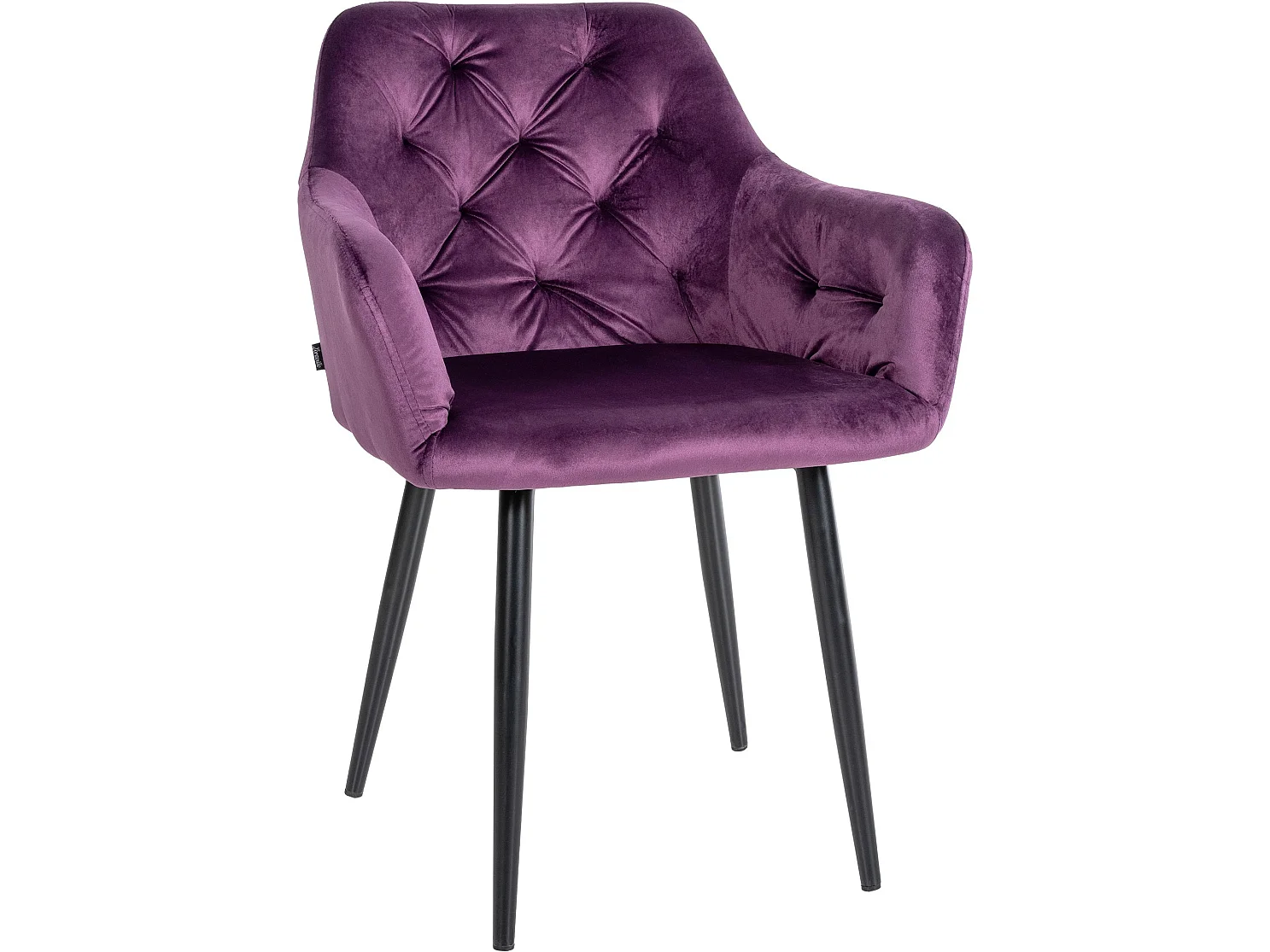 Lot de 2  Chaise gondole - Velours & Métal - Violet - Stanley