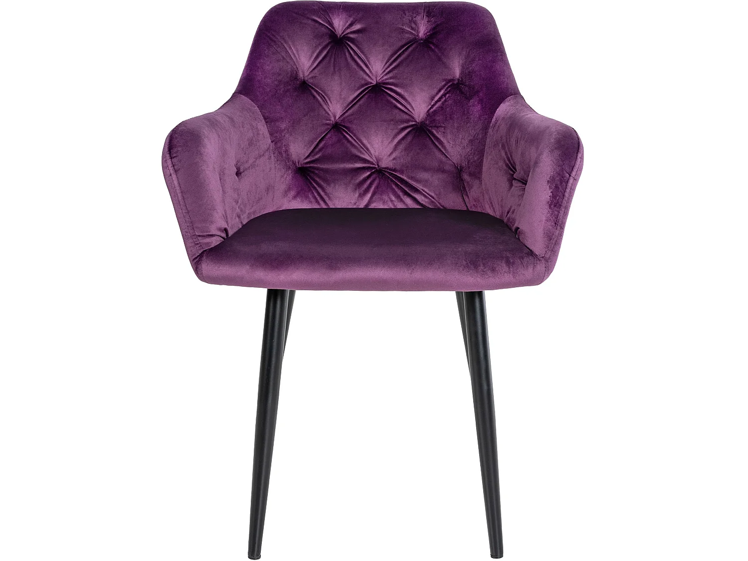 Lot de 2  Chaise gondole - Velours & Métal - Violet - Stanley