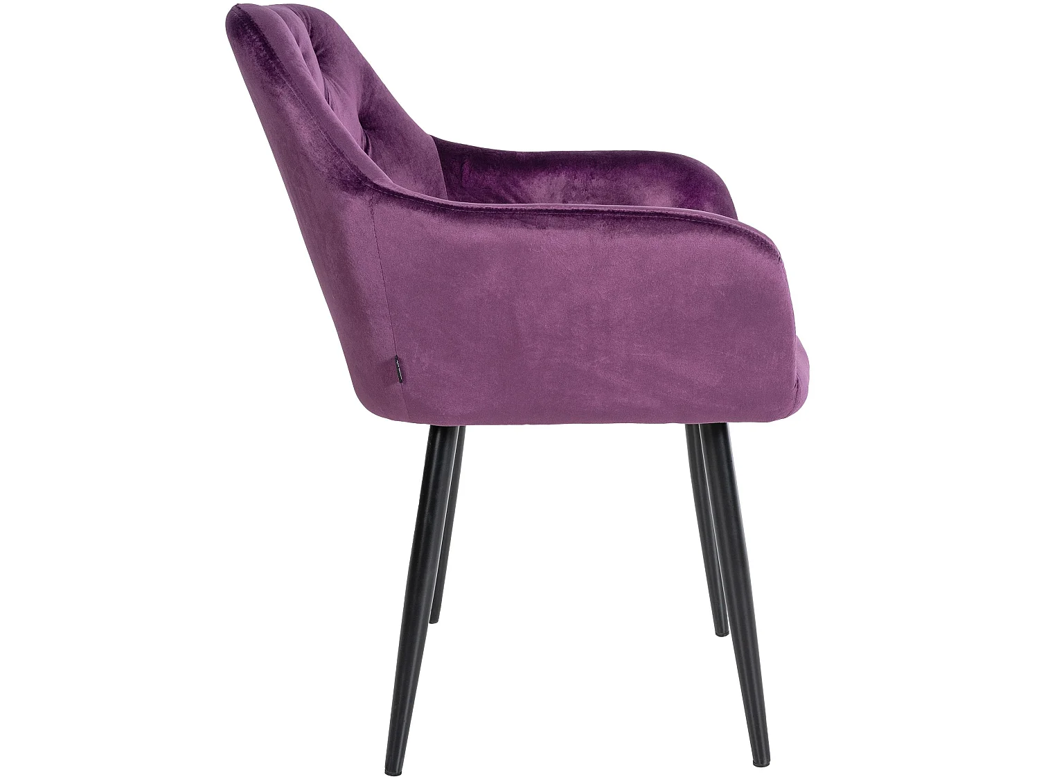 Lot de 2  Chaise gondole - Velours & Métal - Violet - Stanley