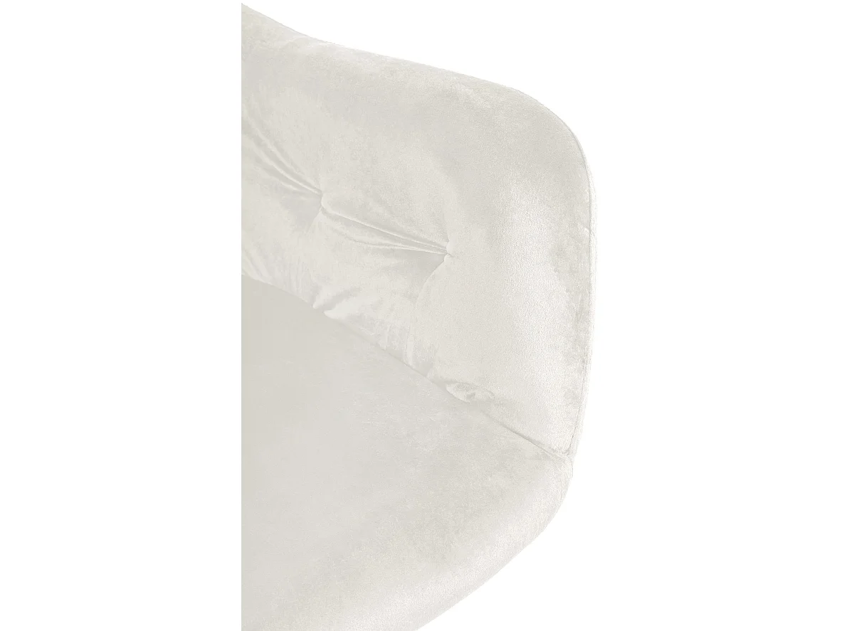 Lot de 2  chaises avec accoudoirs - Velours - Crème - Stanley