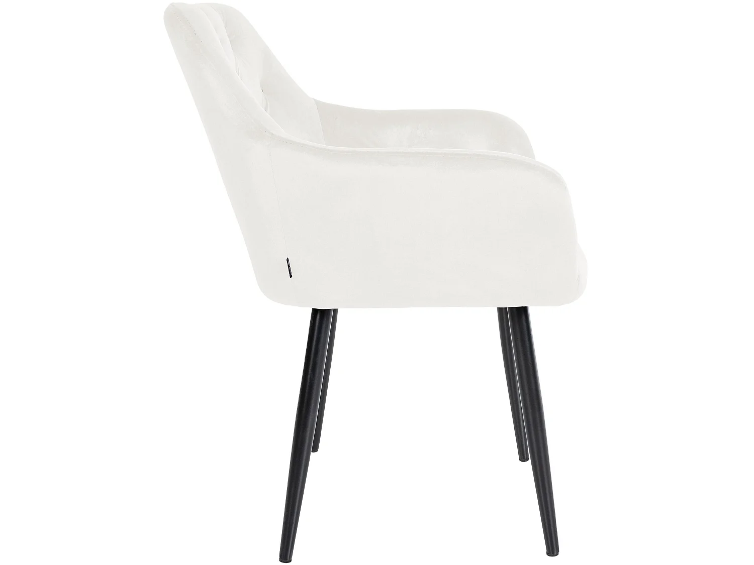 Lot de 2  chaises avec accoudoirs - Velours - Crème - Stanley