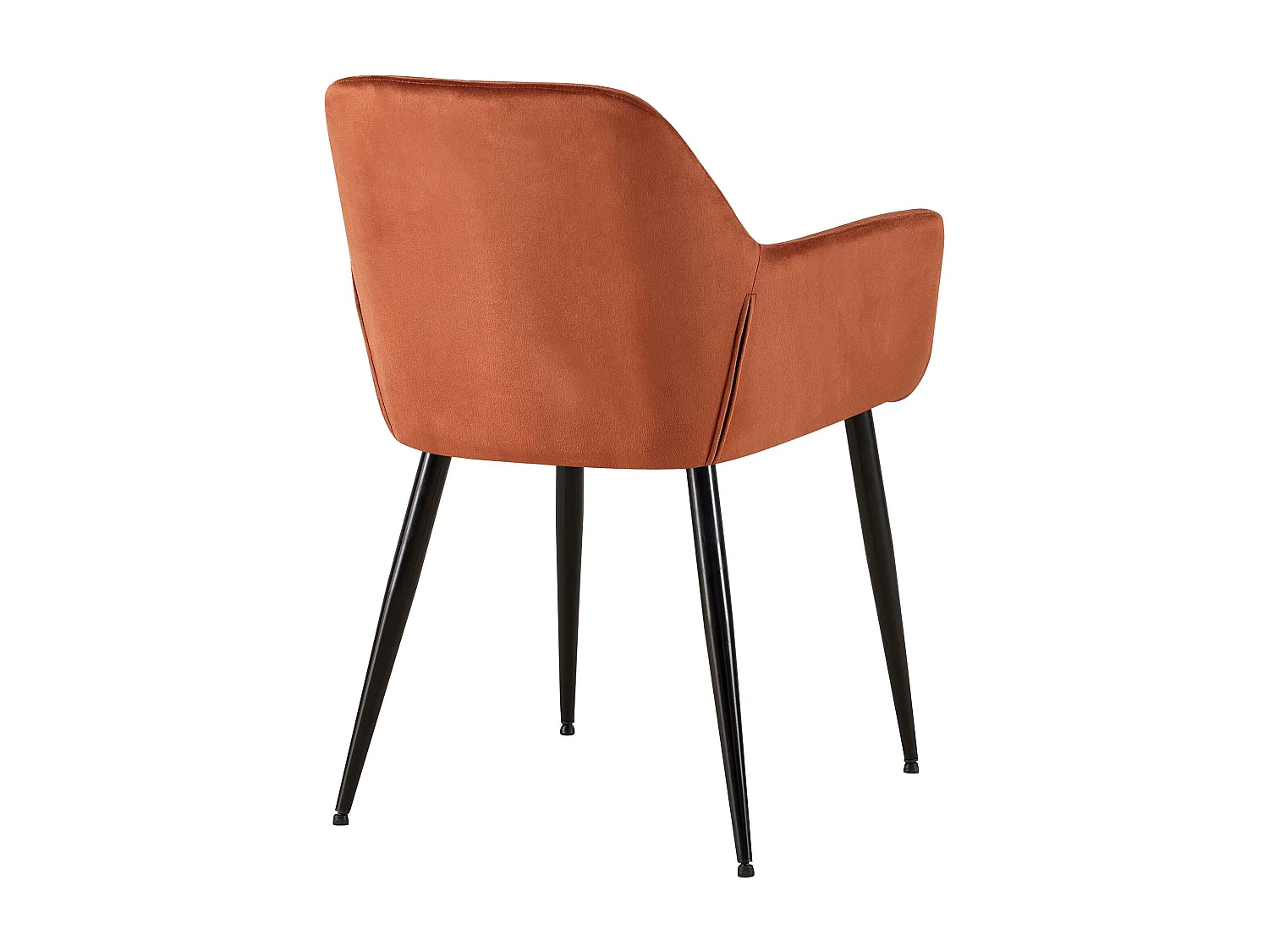 Lot de 2  chaises avec accoudoirs - Velours - Marron - Emia