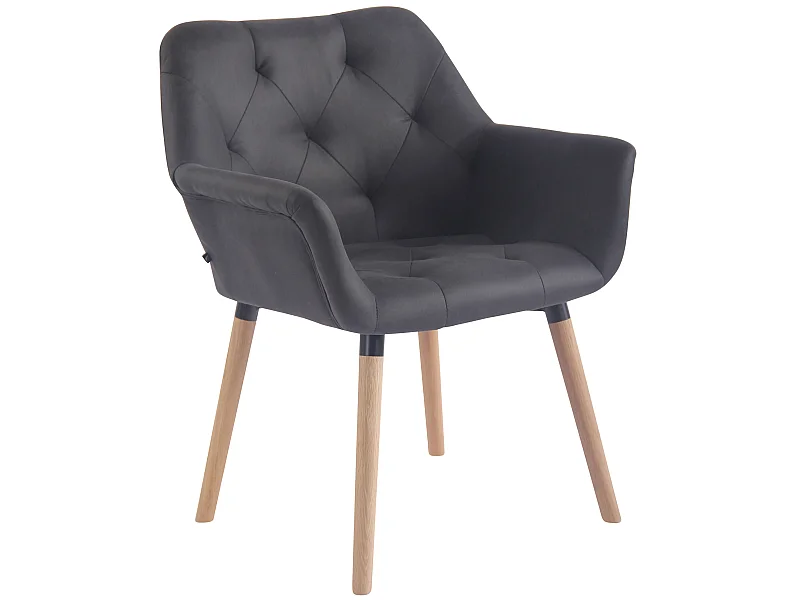 chaises avec accoudoirs - Similicuir vintage & Nature - Noir - Cassidy