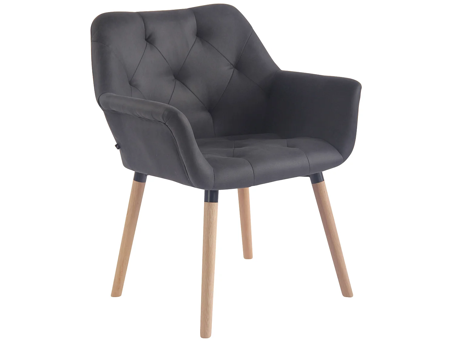 chaises avec accoudoirs - Similicuir vintage & Nature - Noir - Cassidy