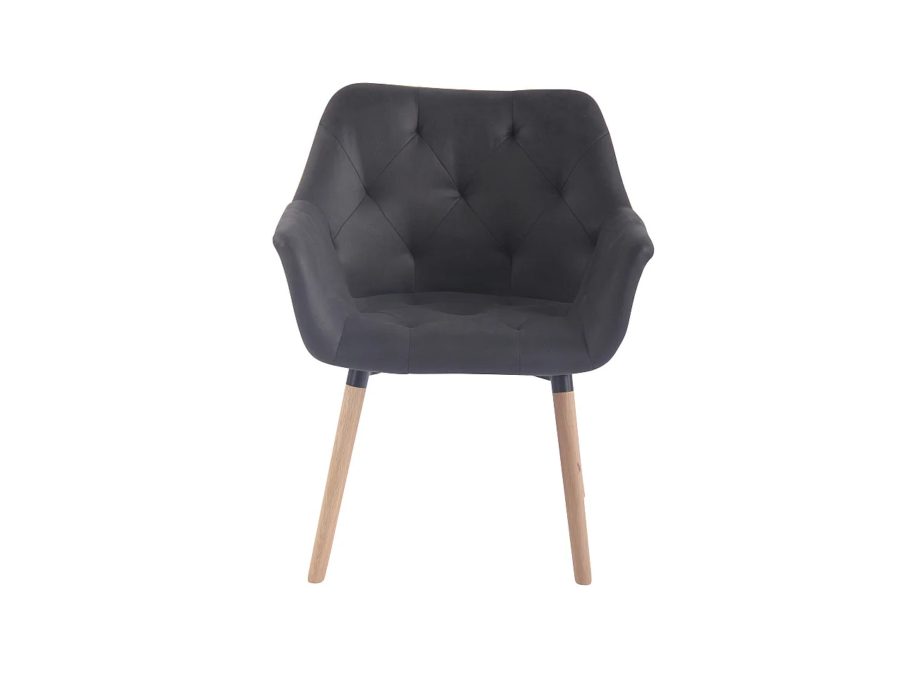 chaises avec accoudoirs - Similicuir vintage & Nature - Noir - Cassidy