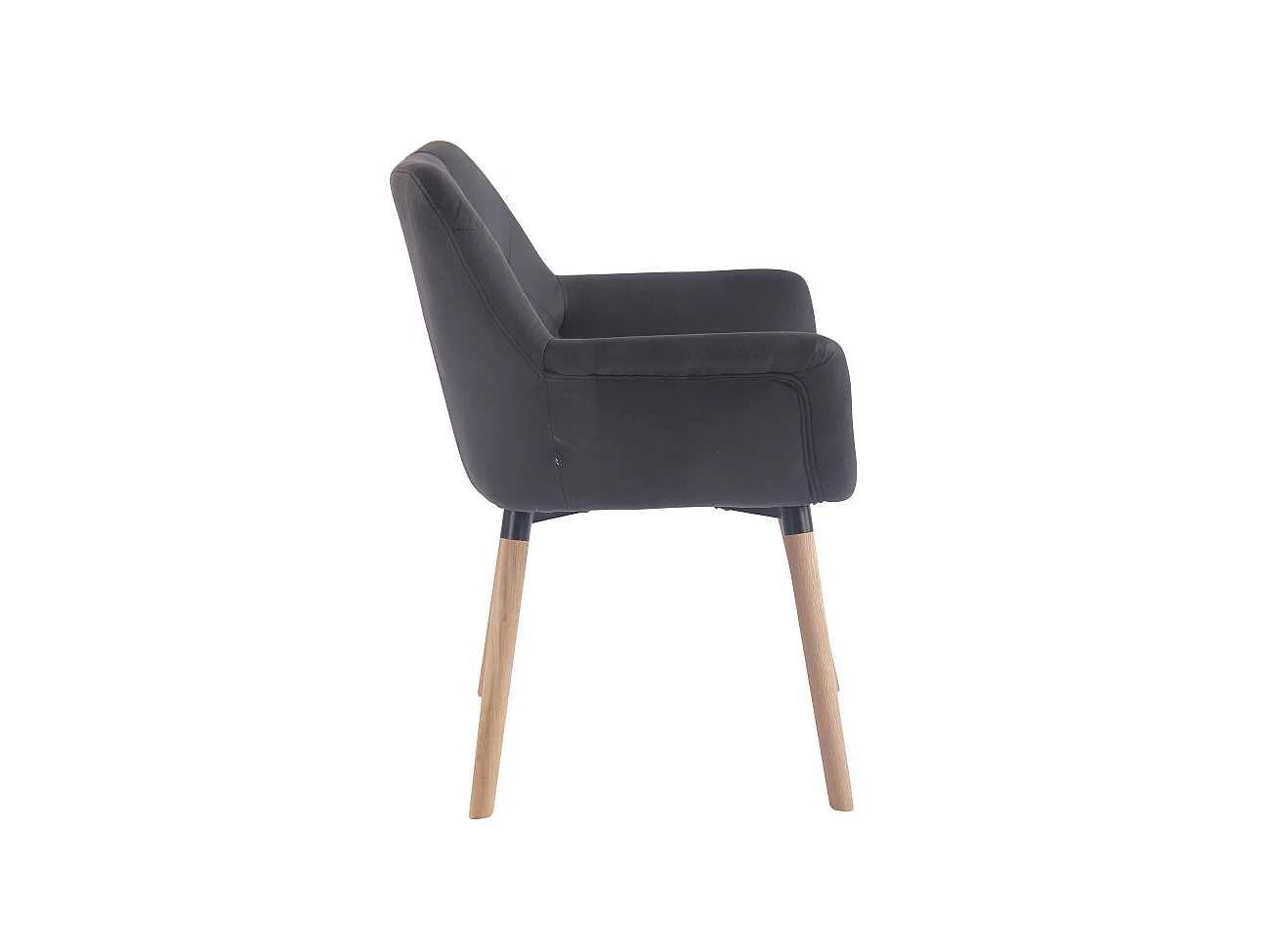 chaises avec accoudoirs - Similicuir vintage & Nature - Noir - Cassidy