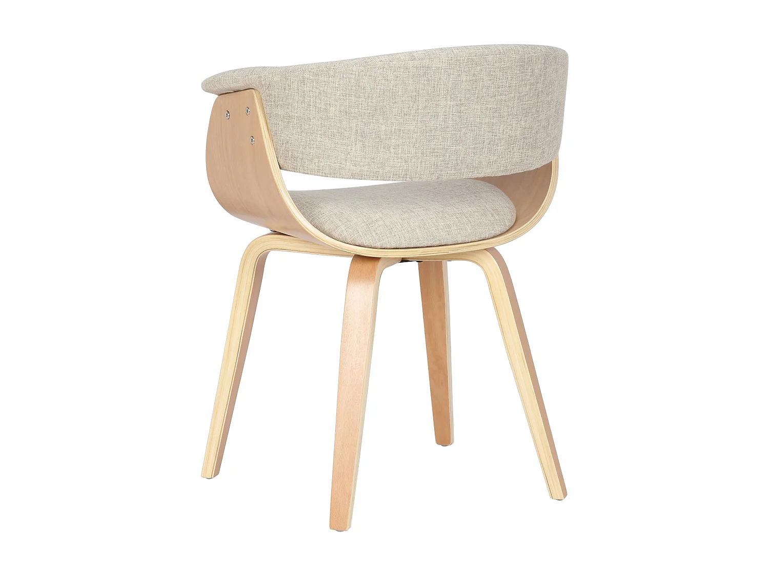 Lot de 2  chaises avec accoudoirs - Tissu - Nature / Crème - Bruce