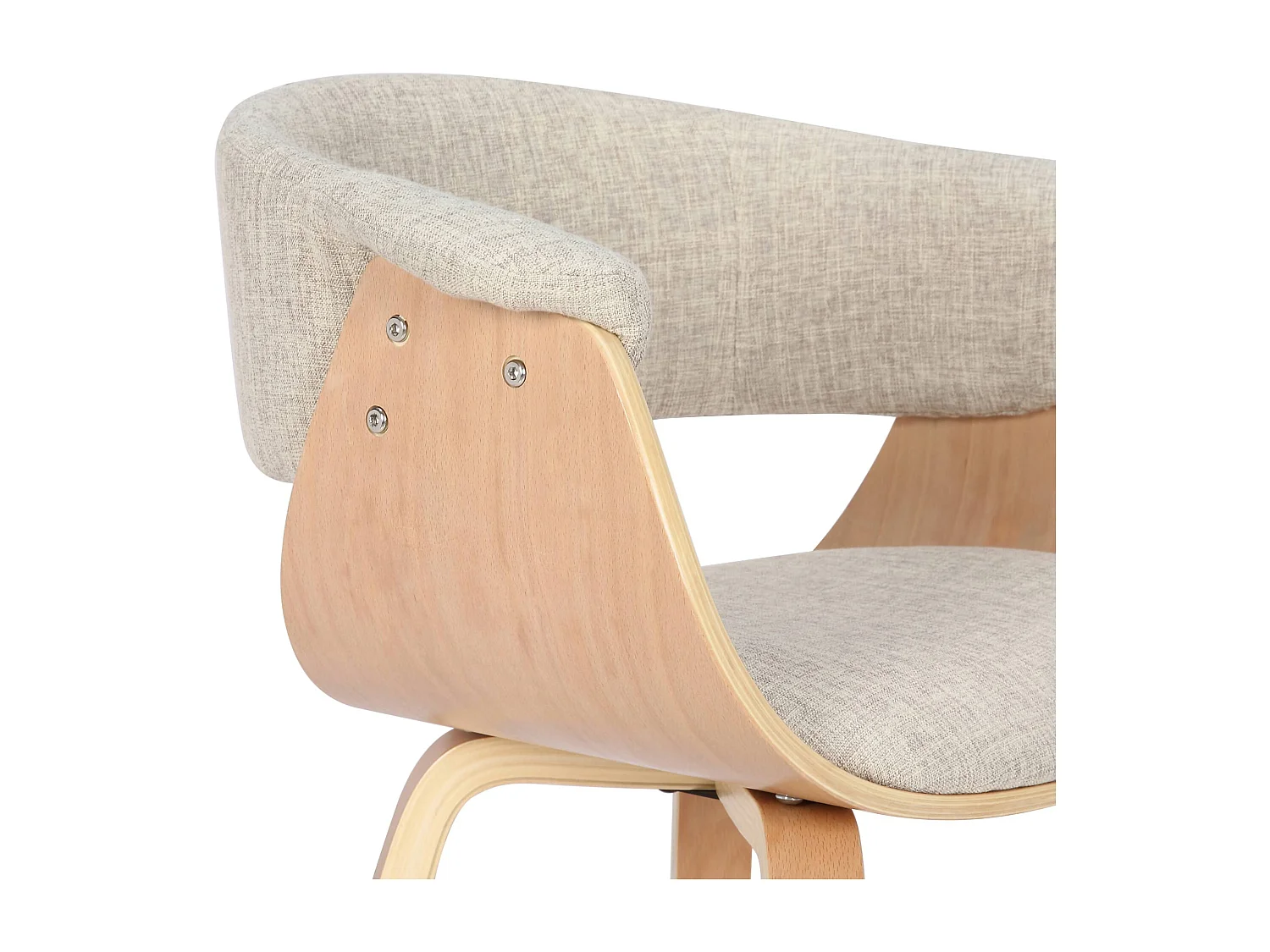 Lot de 2  chaises avec accoudoirs - Tissu - Nature / Crème - Bruce