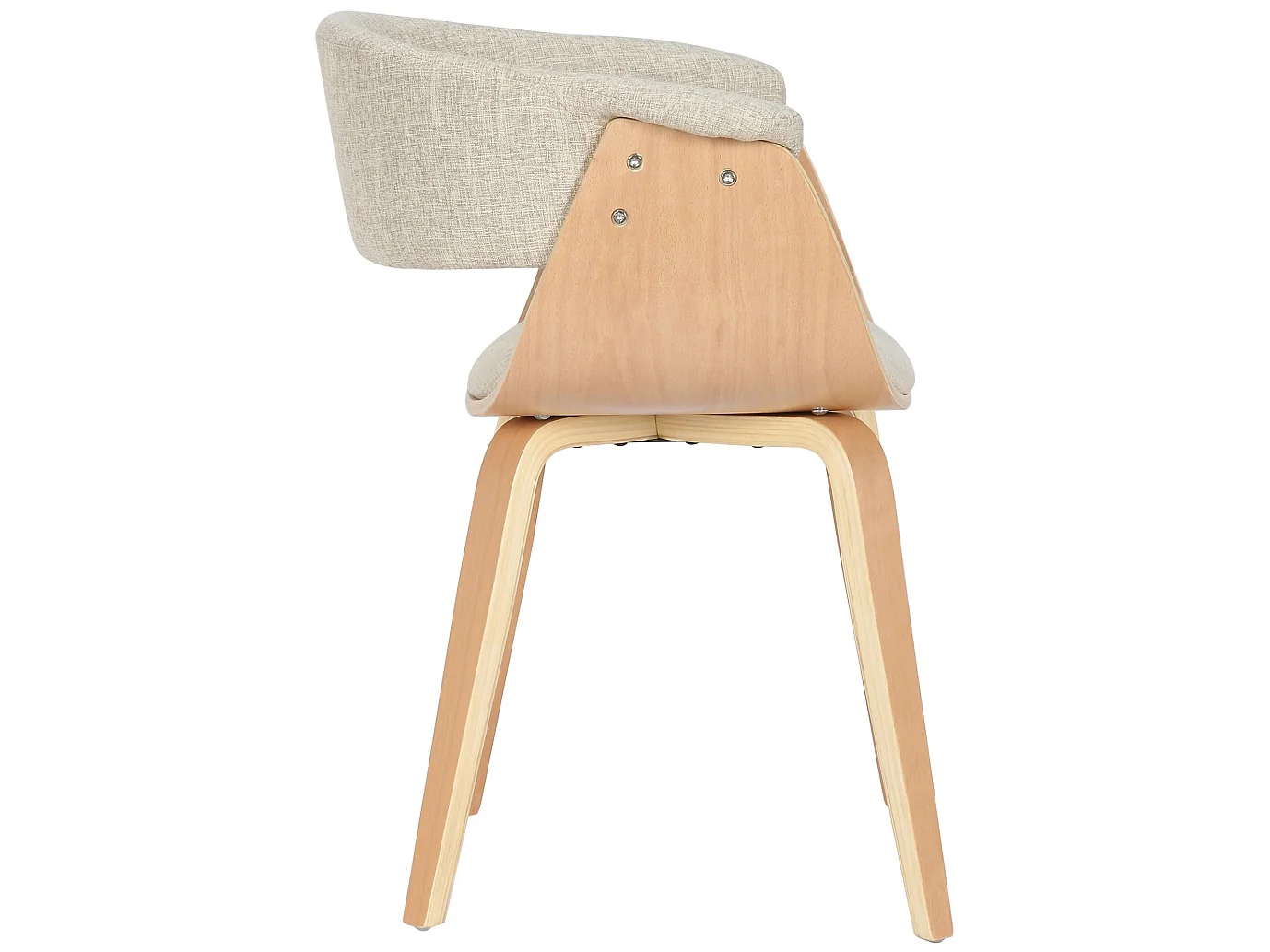 Lot de 2  chaises avec accoudoirs - Tissu - Nature / Crème - Bruce