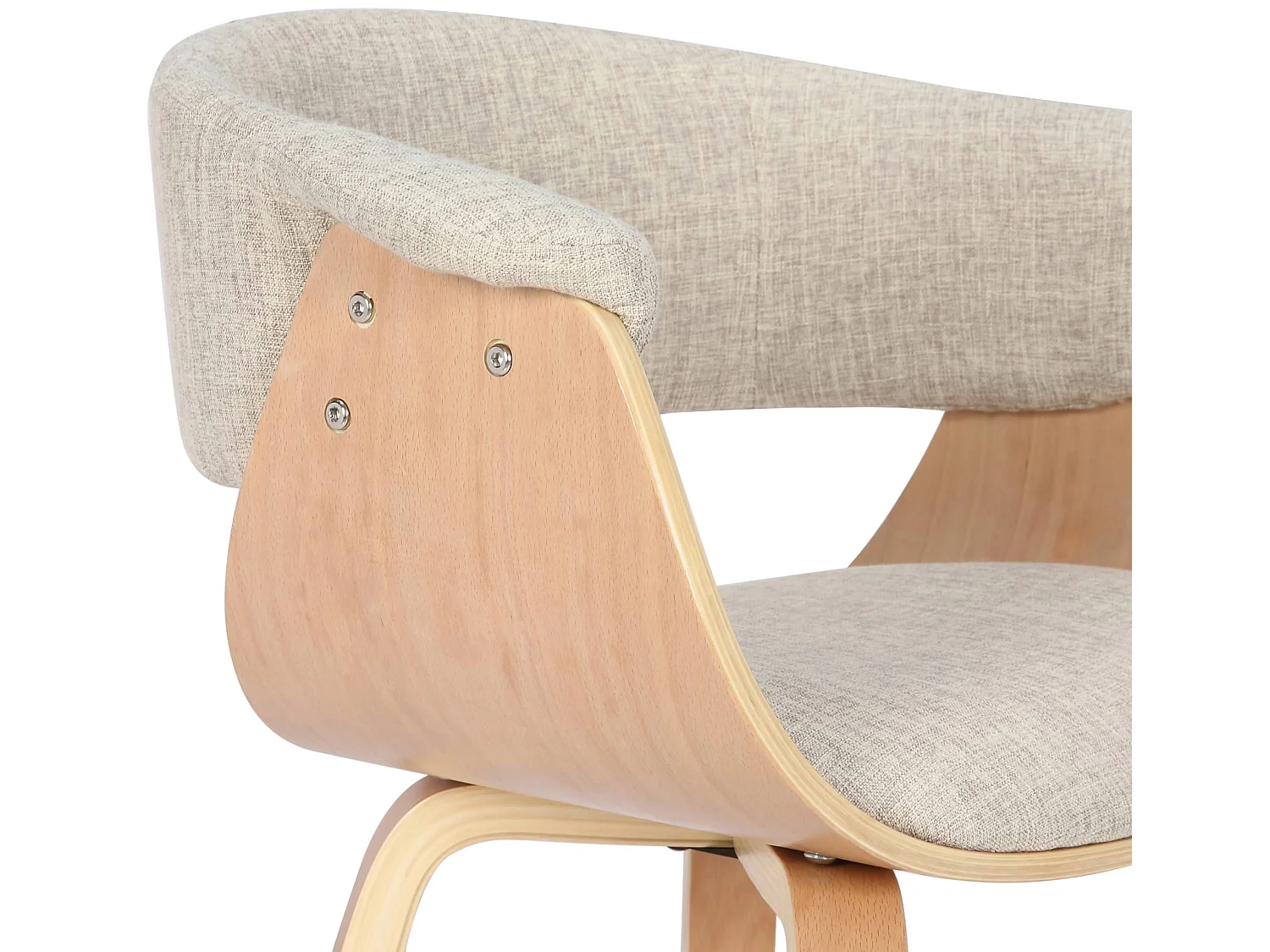 Lot de 2  chaises avec accoudoirs - Tissu - Nature / Crème - Bruce