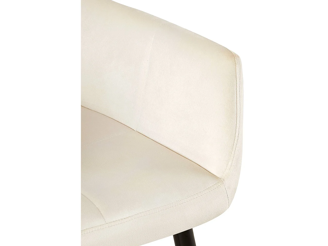 Lot de 2  chaises avec accoudoirs - Velours - Crème - Emia