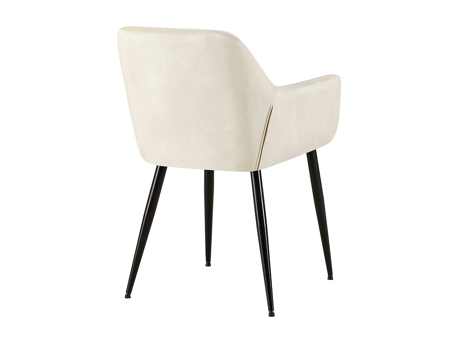 Lot de 2  chaises avec accoudoirs - Velours - Crème - Emia