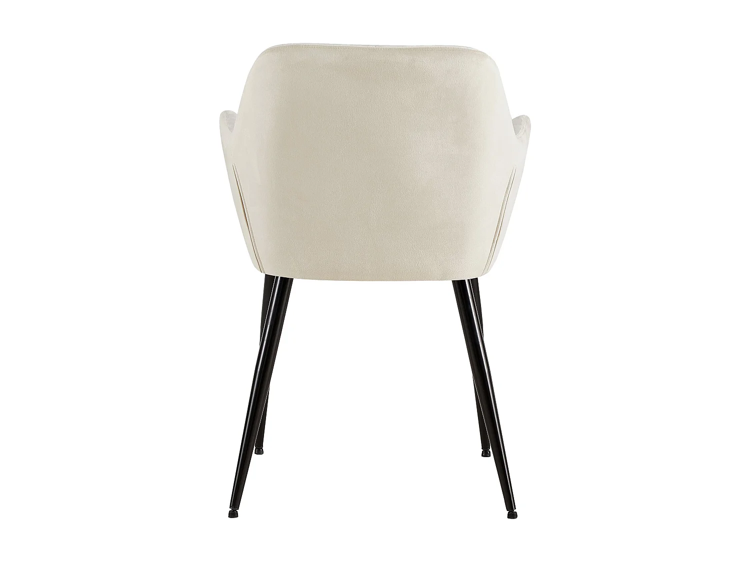 Lot de 2  chaises avec accoudoirs - Velours - Crème - Emia