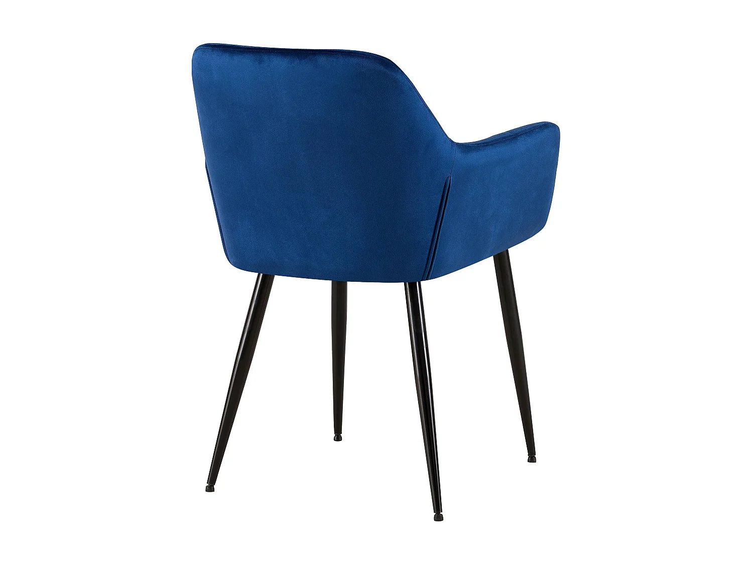 Lot de 4  chaises avec accoudoirs - Velours - Bleu - Emia