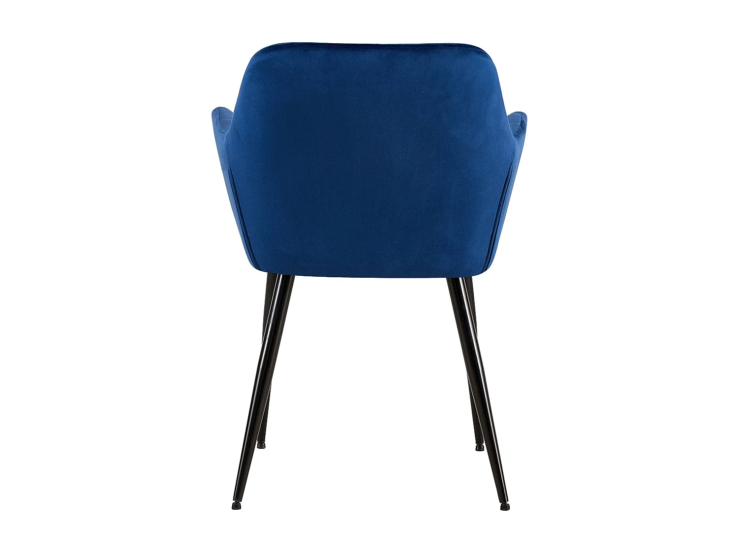 Lot de 4  chaises avec accoudoirs - Velours - Bleu - Emia