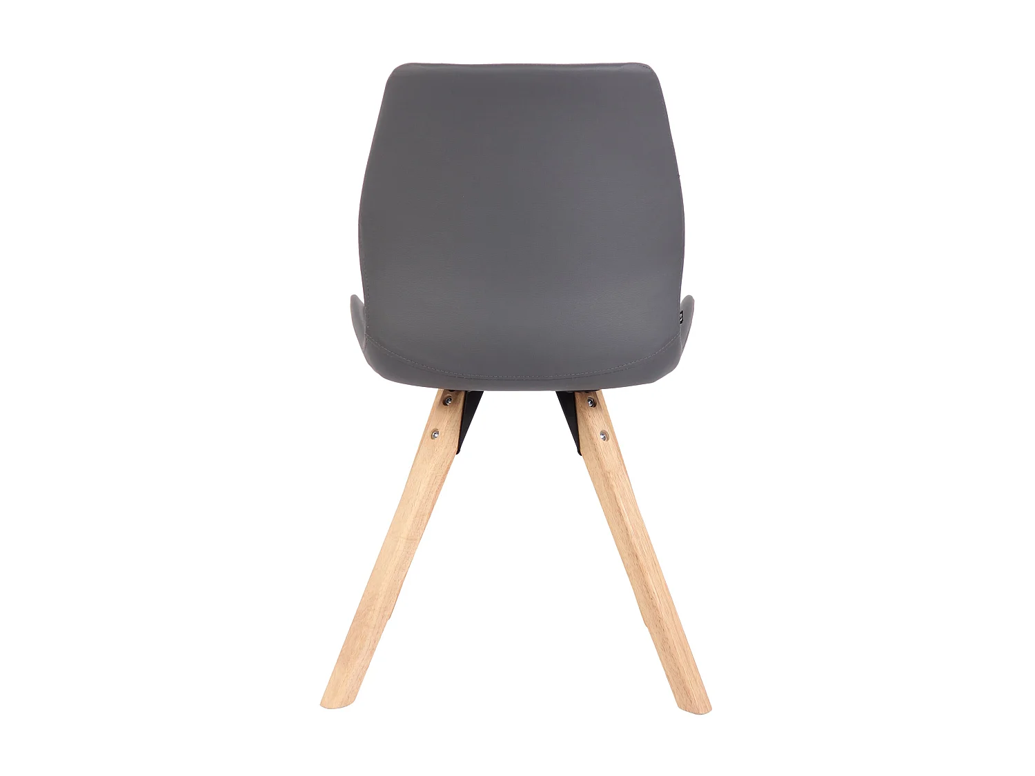 Lot de 4  chaise salle à manger - Similicuir - Gris - Luna