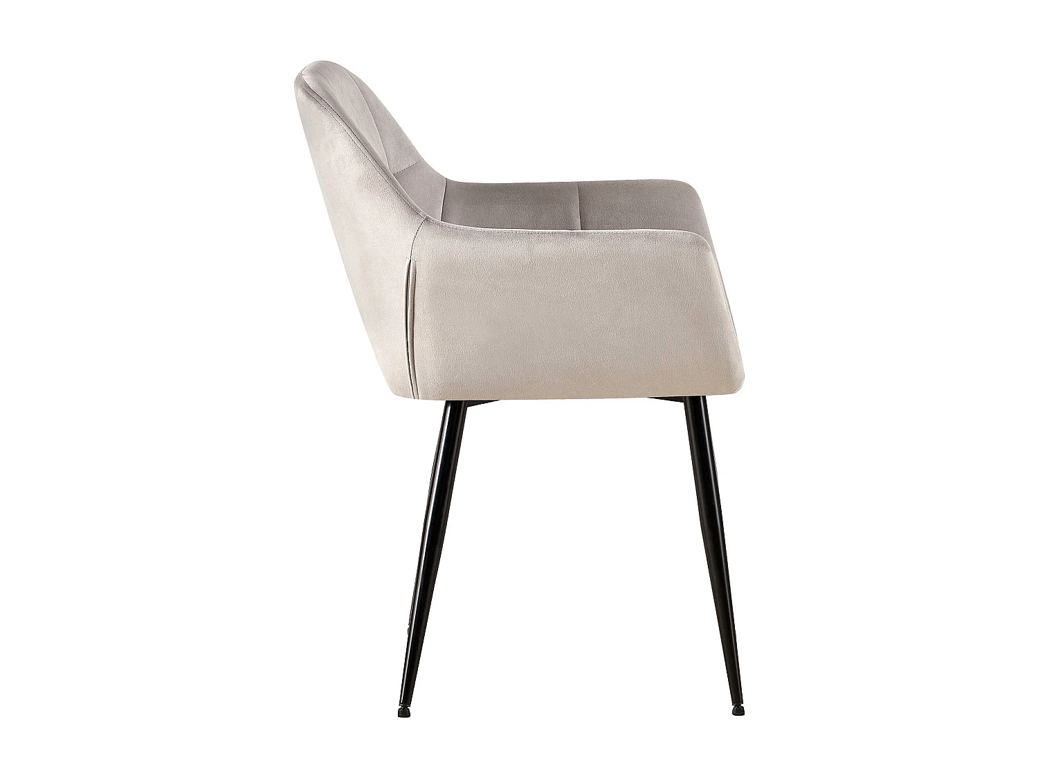 Lot de 2  chaises avec accoudoirs - Velours - Gris clair - Emia